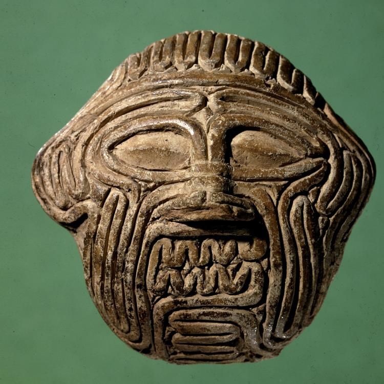 Fired clay mask of the demon Humbaba. 