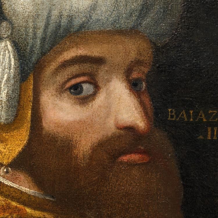 Oil on canvas portrait of Sultan Bayezid I