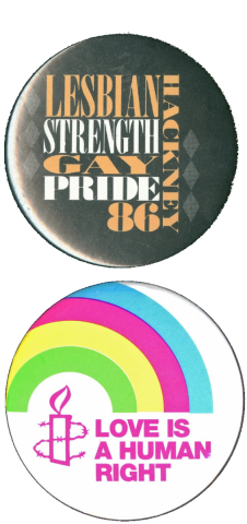 Two lgbtq badges on same image
