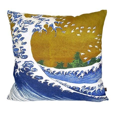 Cushion with image of the great wave
