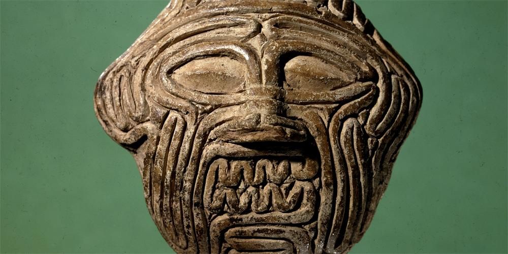 Fired clay mask of the demon Humbaba. 