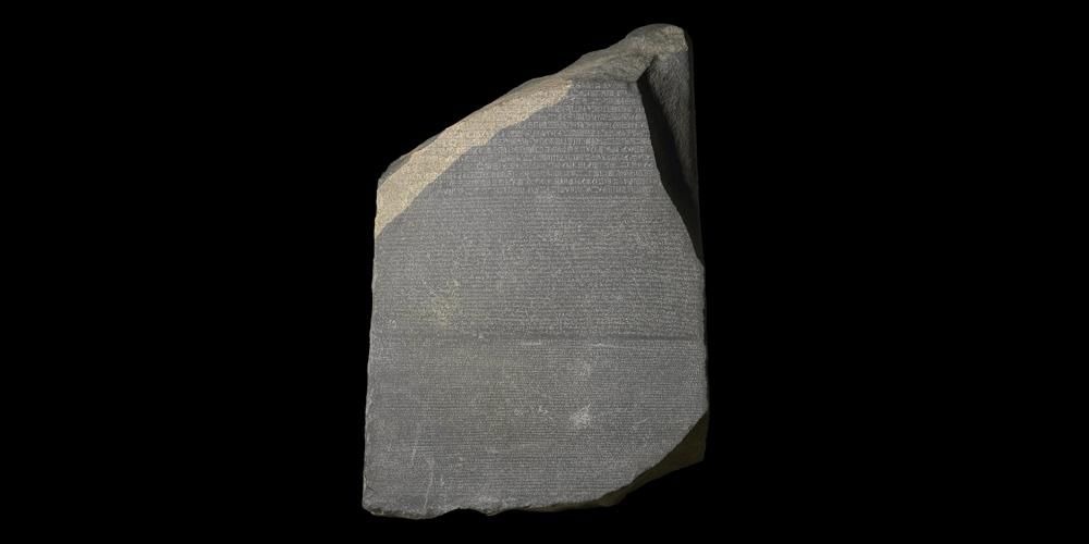 The Rosetta Stone - Large flat stone with three languages upon it