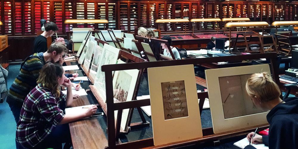 The prints and drawings study room at the British Museum