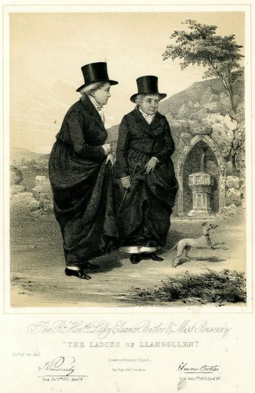 Eleanor Butler and Sarah Ponsonby in top hats