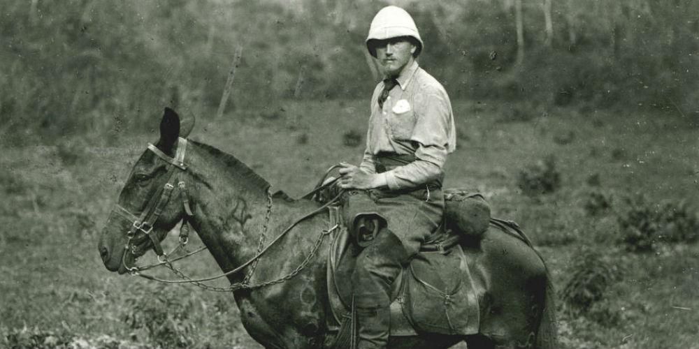 Alfred Maudslay on horseback