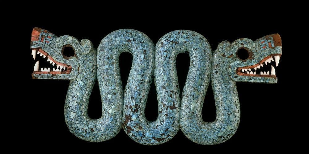 Mosaic double-headed serpent