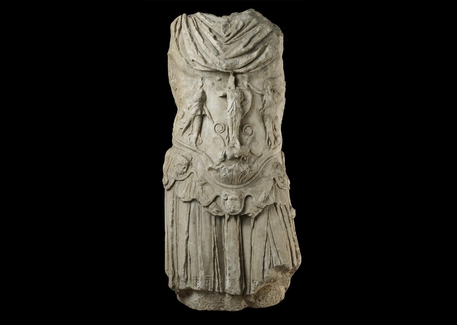 Marble torso of the Emperor Hadrian in military dress.