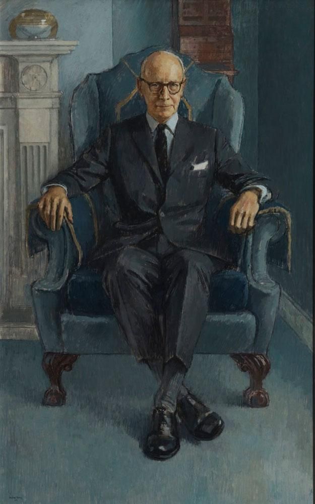 Portrait of Sir John later Lord Wolfenden, seated