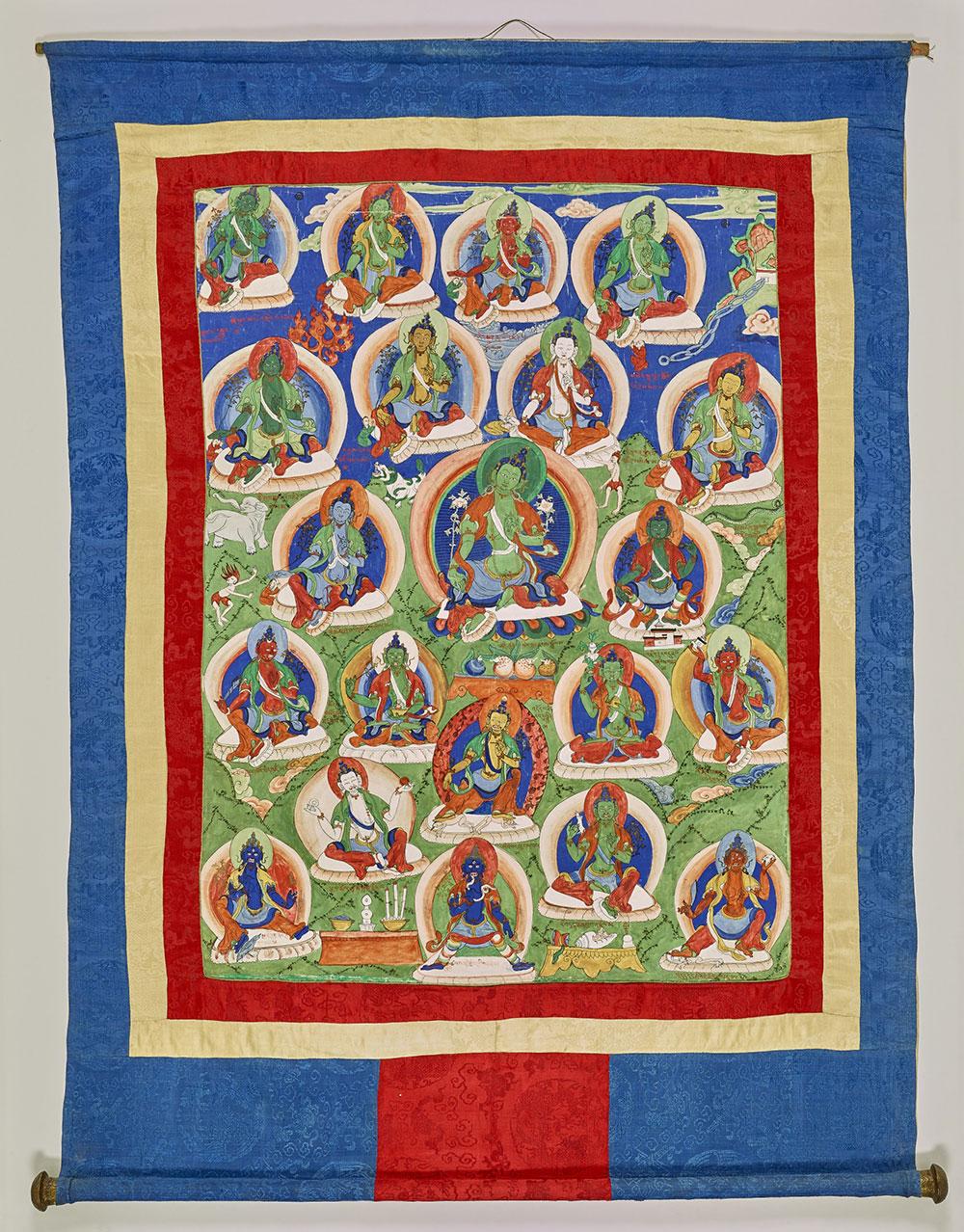 Thangka of the twenty-one seated Taras