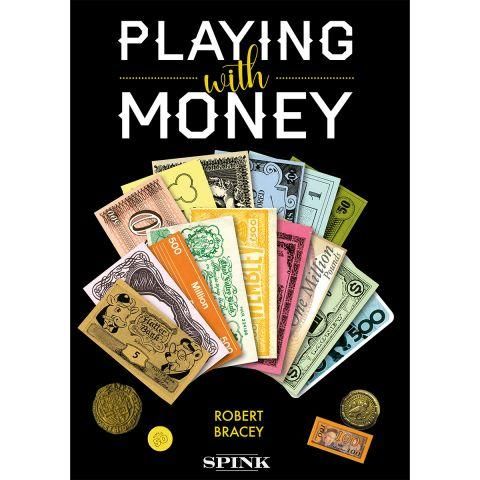 Playing with Money book cover with a fan of toy paper money and two coins. 