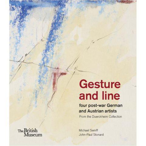 Abstract white and blue painting on Gesture and line book cover. 