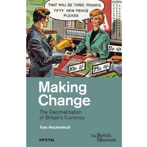 Book cover with a cartoon picture showing a man paying for an item in an old fashioned shop.